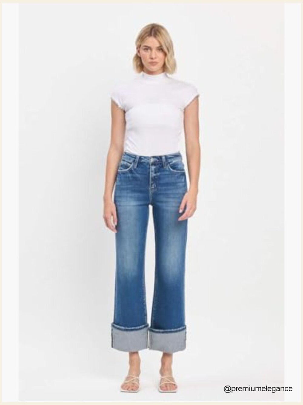 Super High Rise Flare Jeans 28" Inseam Vintage 90s Stretch Denim - Picture 3 of 6